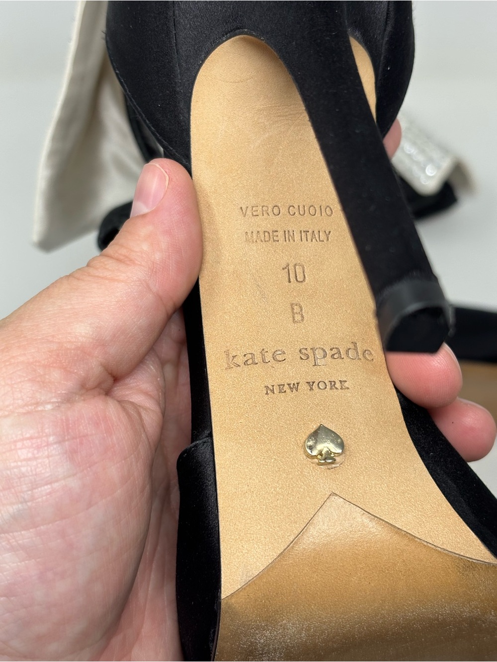 Kate Spade New York Black Tie Tuxedo Satin Colorblock Heels Size 10 - Picture 15 of 16